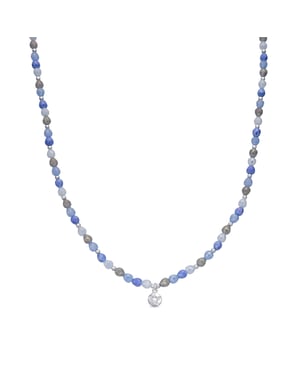 Luxenter Collar de Cristal Azul acabado en rodio - Likdu