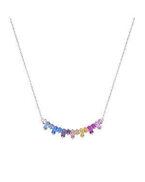 Luxenter Collar de Plata de Ley 925 con Circonita Multicolor acabado en rodio - Uryl