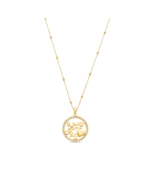 Luxenter Collar de Plata de Ley 925 y Circonita Brillante acabado oro amarillo de 18k - Mama