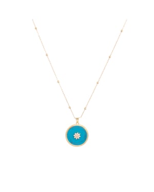 Luxenter Collar acabado oro amarillo de 18k y Turquesa - Salks