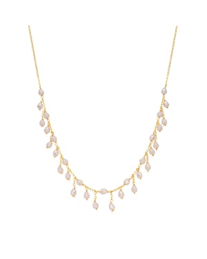 Luxenter Collar de Cristal Blanco acabado en oro amarillo 18k - Fyre