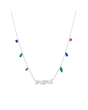 Luxenter Collar De Plata De Ley 925 con Circonita Multicolor acabado rodio - Mama