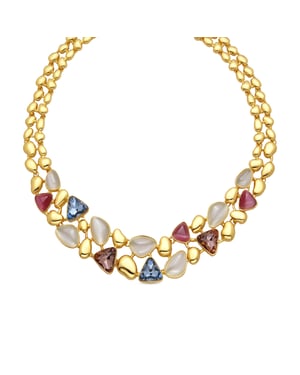 Luxenter Collar acabado oro amarillo de 18k y Cristal Multicolor - Naxmo