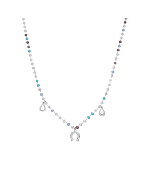 Luxenter Collar de Plata de Ley 925 y Circonita Aguamarina acabado rodio - Neusne