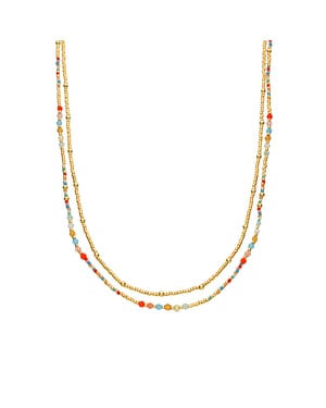 Luxenter Collar de Plata de Ley 925 y Cristal Multicolor acabado oro amarillo de 18k - Guth