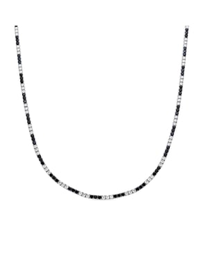 Luxenter Collar de Plata de Ley 925 y Circonita Onix acabado en rodio - Tahu