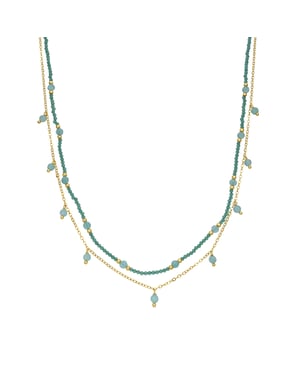 Luxenter Collar de Cristal Verde acabado en oro amarillo 18k - Aira