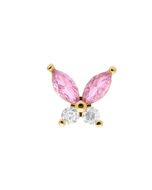 Luxenter Piercing de Circonita Multicolor acabado en oro amarillo 18k - Suife
