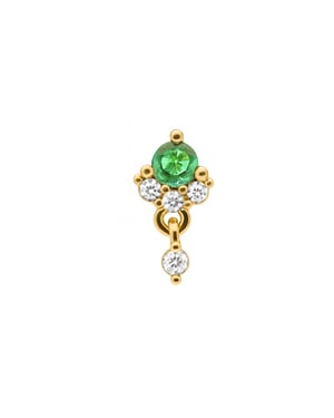 Luxenter Piercing de Circonita Multicolor acabado en oro amarillo 18k - Huera