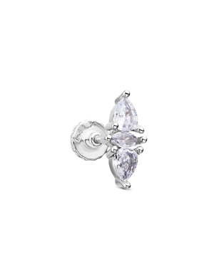 Luxenter Piercing de Plata de Ley 925 y Circonita Brillante acabado en rodio - Alwen