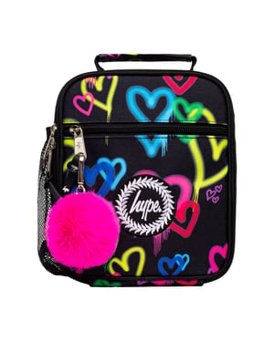 Caja de Almuerzo para Niños Corazones Graffiti Negros | Mochila Escolar Térmica Aislante 4.5L