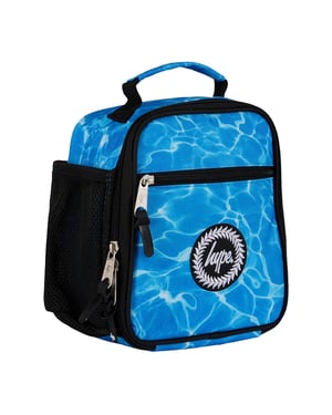 Bolsa de Almuerzo para Niños Azul con Estampado de Piscina - Caja de Almuerzo Escolar Térmica Aislada