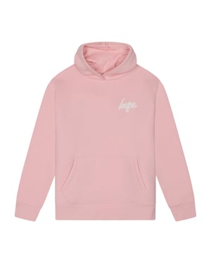 Sudadera con capucha para niñas, casual, rosa, suave, con diseño gráfico en la parte posterior.