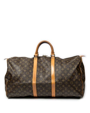 Louis Vuitton Keepall 55 en  marrón Lienzo recubierto