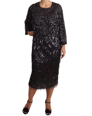 Vestido Midi de Lentejuelas con Corte Relajado