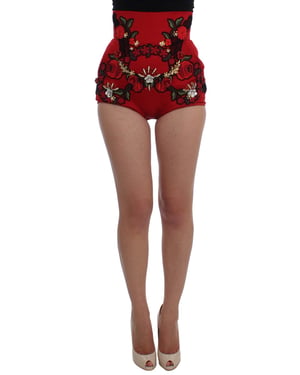 Shorts Bordados de Cintura Alta Dolce Gabbana