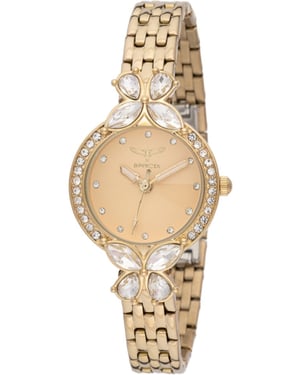 Invicta Wildflower 69094 Reloj de Mujer - Movimiento de Cuarzo - Metal con Esfera Dorada - 30 mm