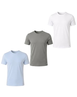 Paquete de 3 Camisetas Interiores para Hombre Ajustadas de Mezcla de Algodón elástico NB4185