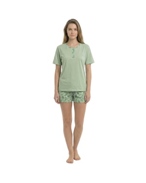 Pijamas de algodón de verano para mujer, manga corta KL40000