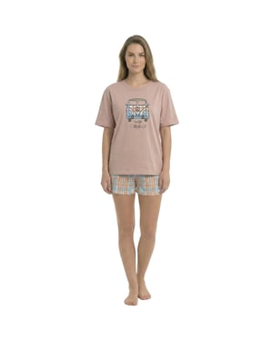 Pijamas de algodón de verano para mujer, manga corta KL40000