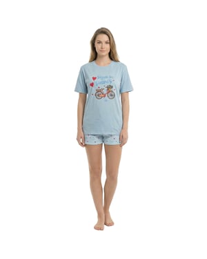 Pijamas de Algodón de Manga Corta para Mujeres Verano KL40000