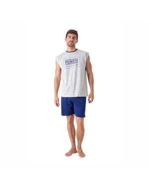 Pijamas de verano sin mangas para hombre con amplias sisas MU19