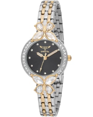 Invicta Wildflower 69096 Reloj de Mujer - Movimiento de Cuarzo - Metal con Esfera Negra - 30 mm