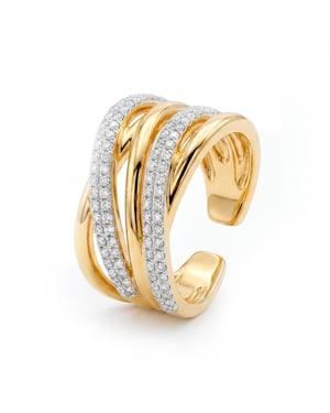 Anillo Luxenter de Aleación de Metal y Circonita Brillante acabado en oro amarillo de 18k - Ximara