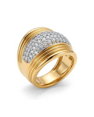 Luxenter Anillo de Circonita Brillante acabado en oro amarillo de 18k - Lilfu