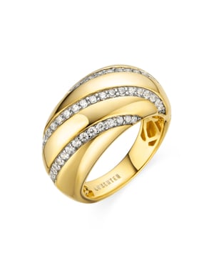 Luxenter Anillo de Plata de Ley 925 y Circonita Brillante acabado oro 18k - Vikai