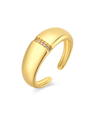 Anillo Luxenter de Aleación de Metal y Circonita Brillante acabado en oro amarillo de 18k - Dushli