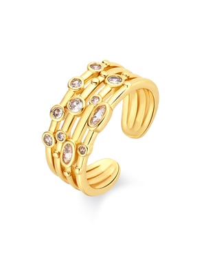 Anillo Luxenter de Aleación de Metal y Circonita Brillante acabado en oro amarillo de 18k - Ulethel
