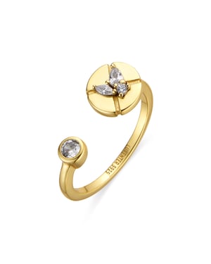Luxenter Anillo de Plata de Ley 925 y Circonita Brillante acabado oro 18k - Ufore