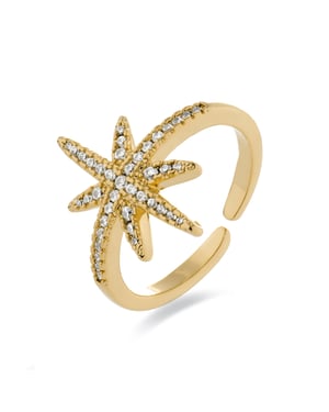Anillo Luxenter con Circonita Brillante acabado en oro amarillo de 18K - Oriok