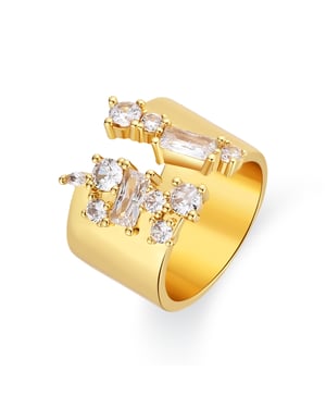 Anillo Luxenter de Aleación de Metal y Circonita Brillante acabado en oro amarillo de 18k - Legin