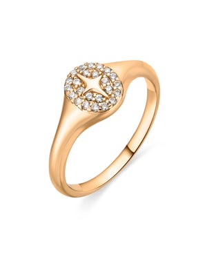 Luxenter Anillo acabado oro amarillo de 18k y Circonita Brillante - Ilith