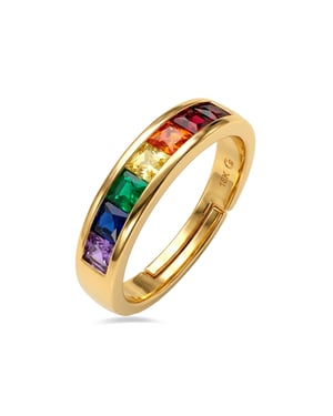 Luxenter Anillo de Circonita Multicolor acabado en oro amarillo de 18k - Kasee