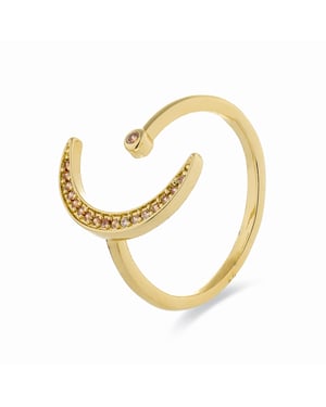 Luxenter Anillo con Circonita Brillante acabado en oro amarillo de 18K - Sib