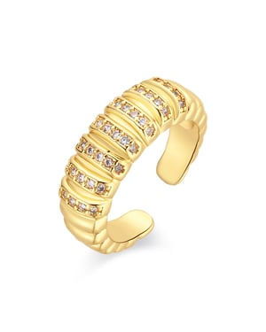Anillo Luxenter de Aleación de Metal y Circonita Brillante acabado en oro amarillo de 18k - Bakla