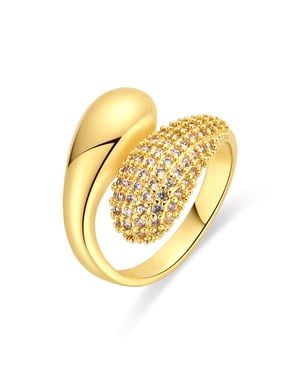 Anillo Luxenter de Aleación de Metal y Circonita Brillante acabado en oro amarillo de 18k - Hadar