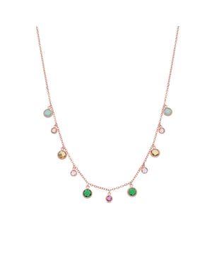Collar Luxenter de Aleación de Metal y Circonita Multicolor acabado en oro rosa de 18k - Huis