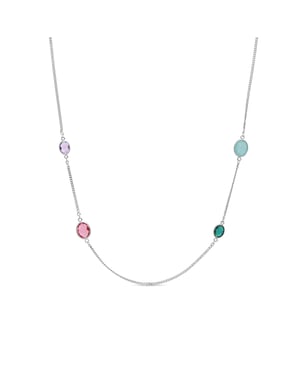 Luxenter Collar de Circonita Multicolor acabado en rodio - Nodiya