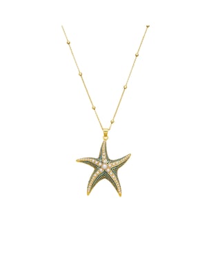 Luxenter Collar acabado oro amarillo de 18k y Perla Blanca - Ruko