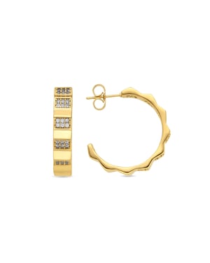 Luxenter Pendientes acabado oro amarillo de 18k y Circonita Brillante - Yadio