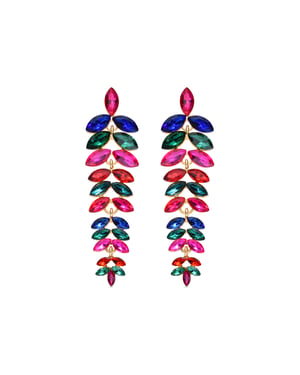 Luxenter Pendientes de Cristal Multicolor acabado en oro amarillo de 18k - Tayris