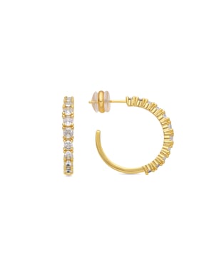 Luxenter Pendientes acabado oro amarillo de 18k y Circonita Brillante - Remil