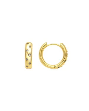 Luxenter Pendientes acabado oro amarillo de 18k y Circonita Brillante - Yase