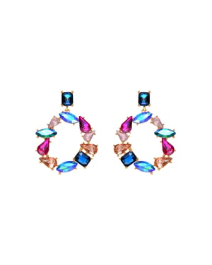 Luxenter Pendientes de Lacado Blanco acabado en oro amarillo de 18k - Tayris