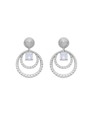 Luxenter Pendientes de Plata de Ley 925 y Circonita Brillante acabados en rodio - Metrih