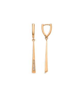 Luxenter Pendientes acabado oro amarillo de 18k y Circonita Brillante - Inneth